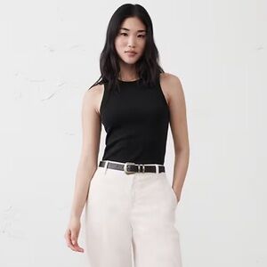 Banana Republic Black RIBBED RACER TANK